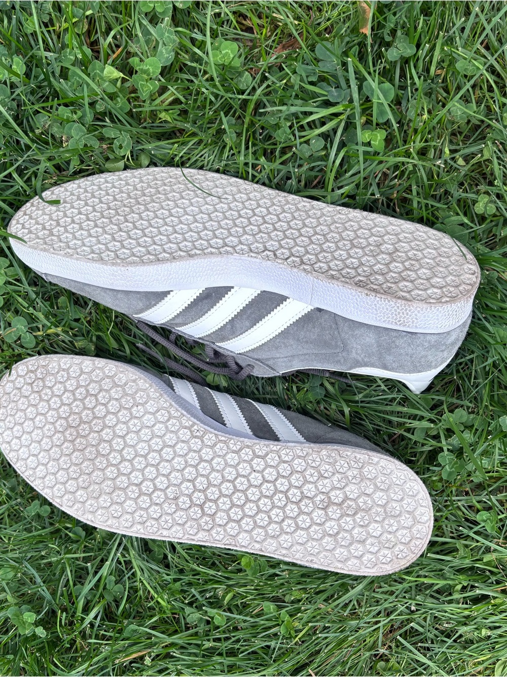 adidas Gazelle Men's Suede Sneakers - Gray & White - Picture 10 of 11